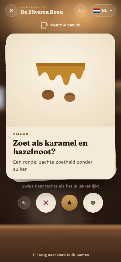 Een smaakkaart: swipe naar rechts, links of omhoog